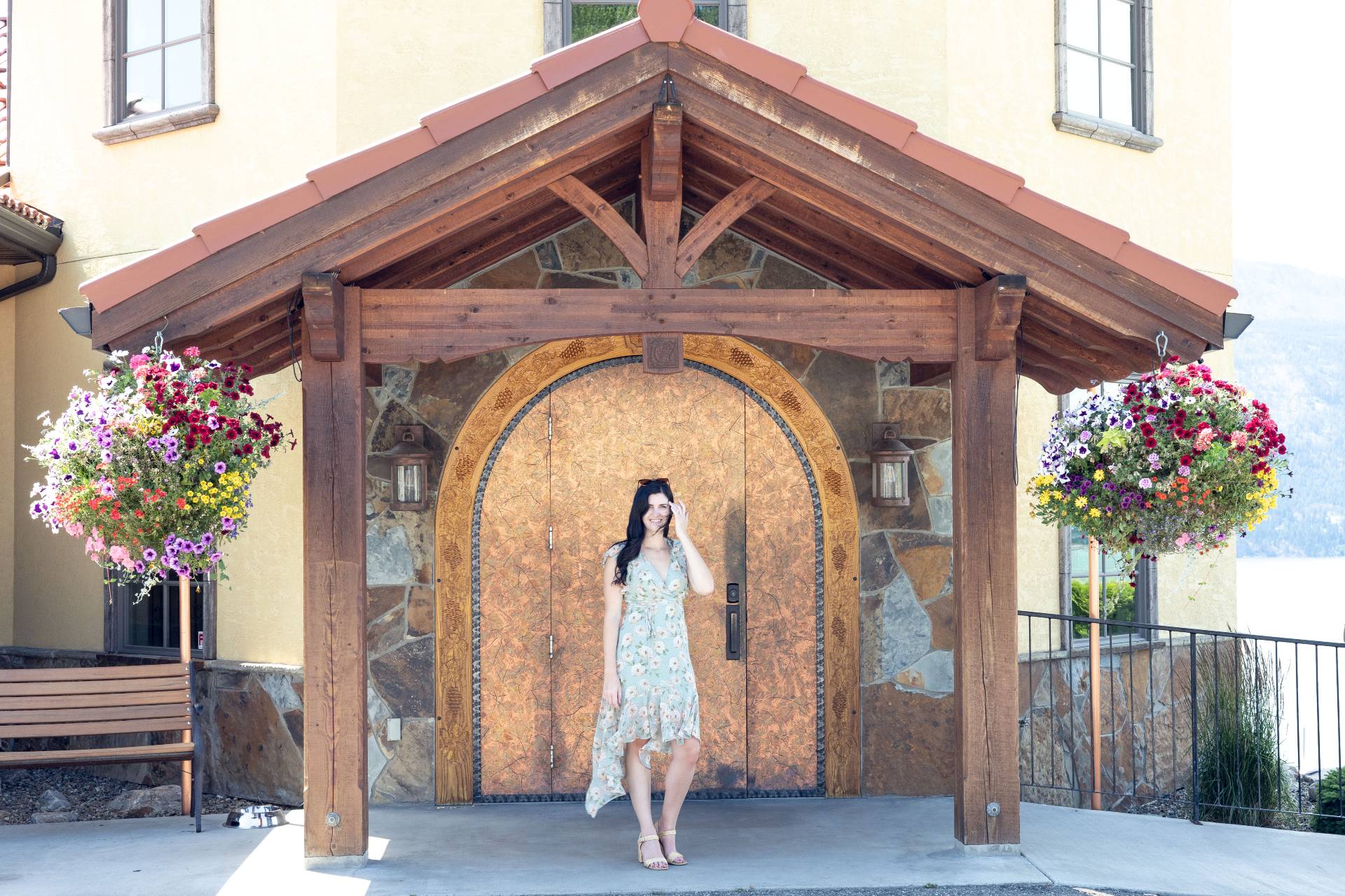 Christina at a scenic arch